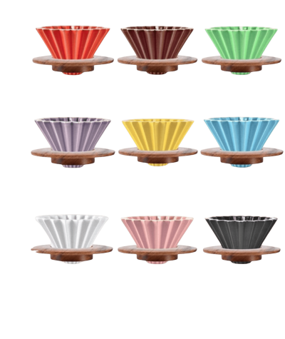 0.1 oz drip cones with wooden base and assorted colors | Coffee Tools