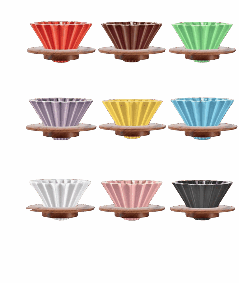 0.1 oz drip cones with wooden base and assorted colors | Coffee Tools