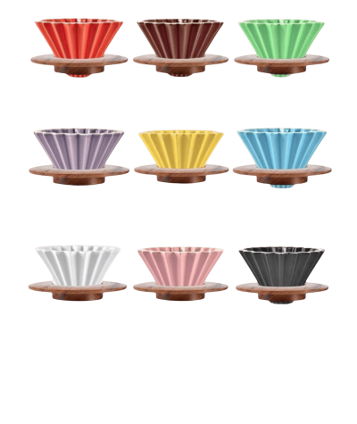 0.2 mm drip cones with wooden base and various colors | Coffee Tools