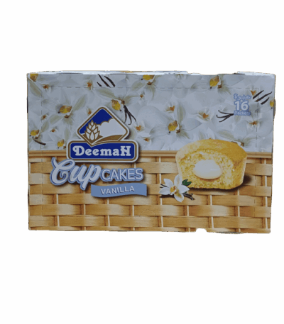 ديمه كب كيك بالفانيلا مجموعة من 16 قطعة حلويات ديمه كب كيك بالفانيلا مجموعة من 16 قطعة