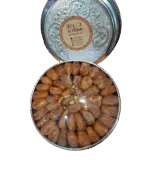 Dates with cardamom and saffron, large iron box; Dates of Happiness, dates with cardamom and saffron, silver box, 2 kg