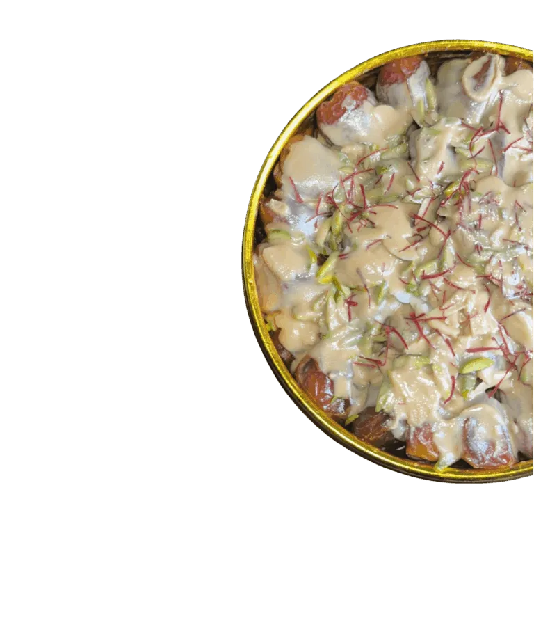 Tamriyat Al-Saada Dates, Al-Qassim Sukkari Dates, Fresh Dates with Nuts, Saffron, and Tahini, Gold Box