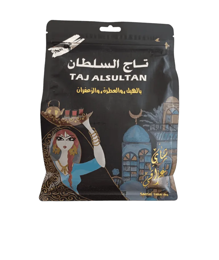 تاج السلطان شاي عراقي أصلي 400 جرام الشاي تاج السلطان شاي عراقي أصلي بالهيل والعطرة والزعفران 400 جرام - تجربة مذاق استثنائية