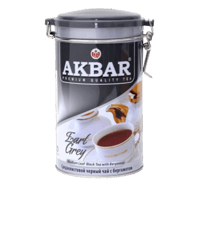 Akbar Black Tea, Akbar Black Tea, Akbar Black Tea, Earl Grey High Quality Tea in a Metal Can (450g)