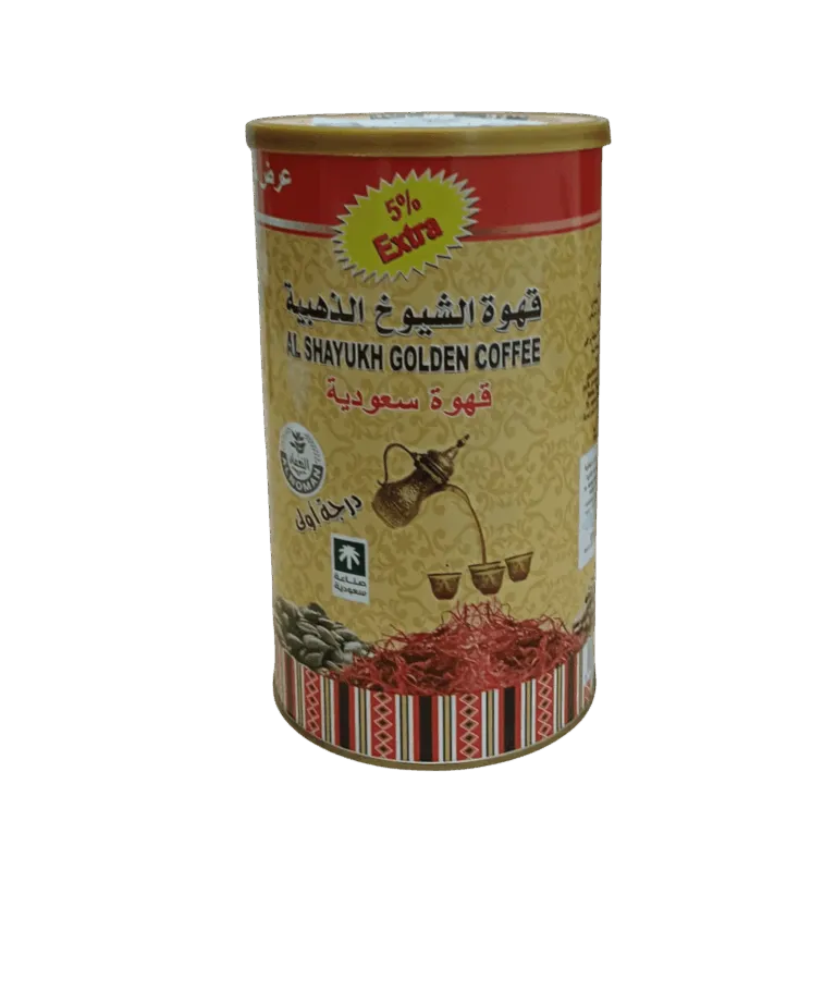 قهوة الشيوخ الذهبية سعودية بالهيل والزعفران الشاي 500 جرام قهوة الشيوخ الذهبية سعودية بالهيل والزعفران - نكهة عربية أصيلة وغنية