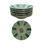 Dinnerware set, green dinnerware set, small ceramic dinnerware set - 6 pieces with an elegant design