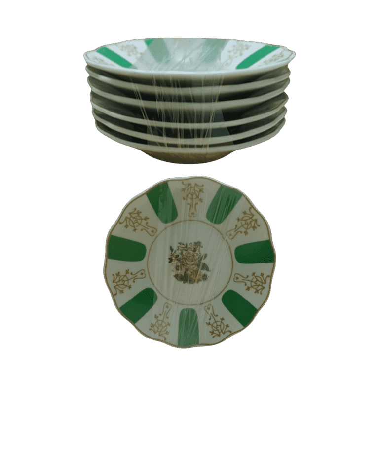 Dinnerware set, green dinnerware set, small ceramic dinnerware set - 6 pieces with an elegant design