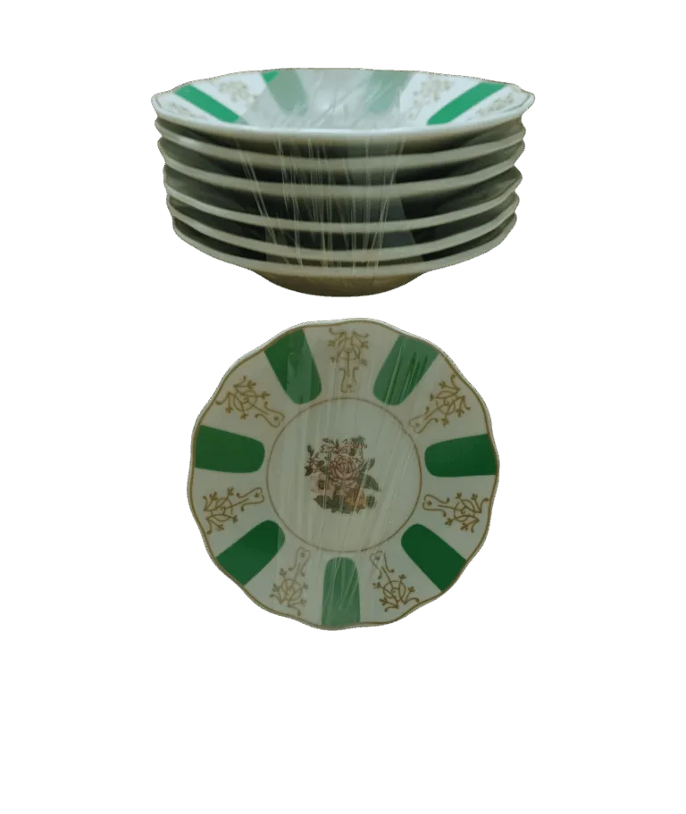 Dinnerware set, green dinnerware set, small ceramic dinnerware set - 6 pieces with an elegant design