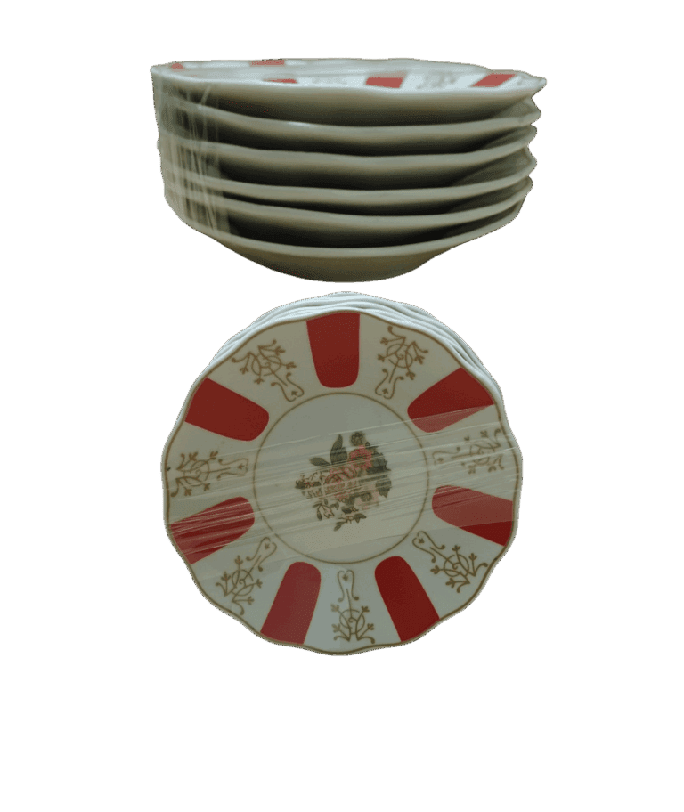 Dinnerware set, red dinnerware set, small ceramic dinnerware set - 6 pieces with an elegant design