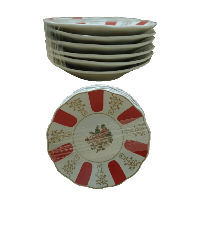 Dinnerware set, red dinnerware set, small ceramic dinnerware set - 6 pieces with an elegant design