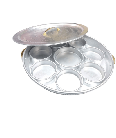 7-piece deep silver breakfast serving tray with lid (other)