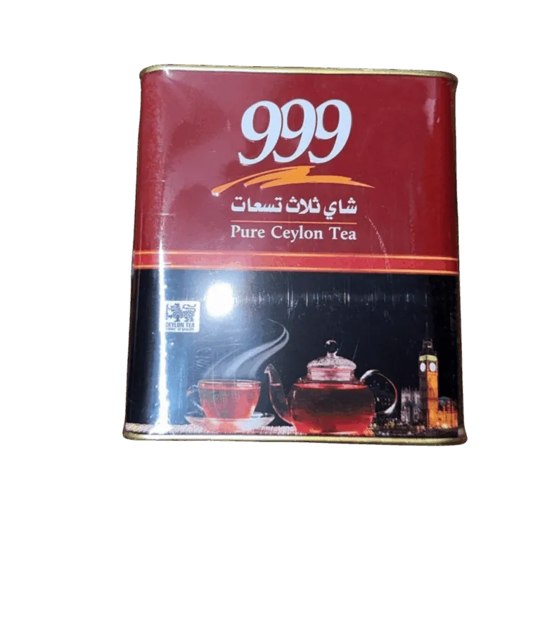 شاي ثلاث تسعات 999 شاي ثلاث تسعات 999 شاي ثلاث تسعات 999 علبة حديد - الشاي السيلاني النقي