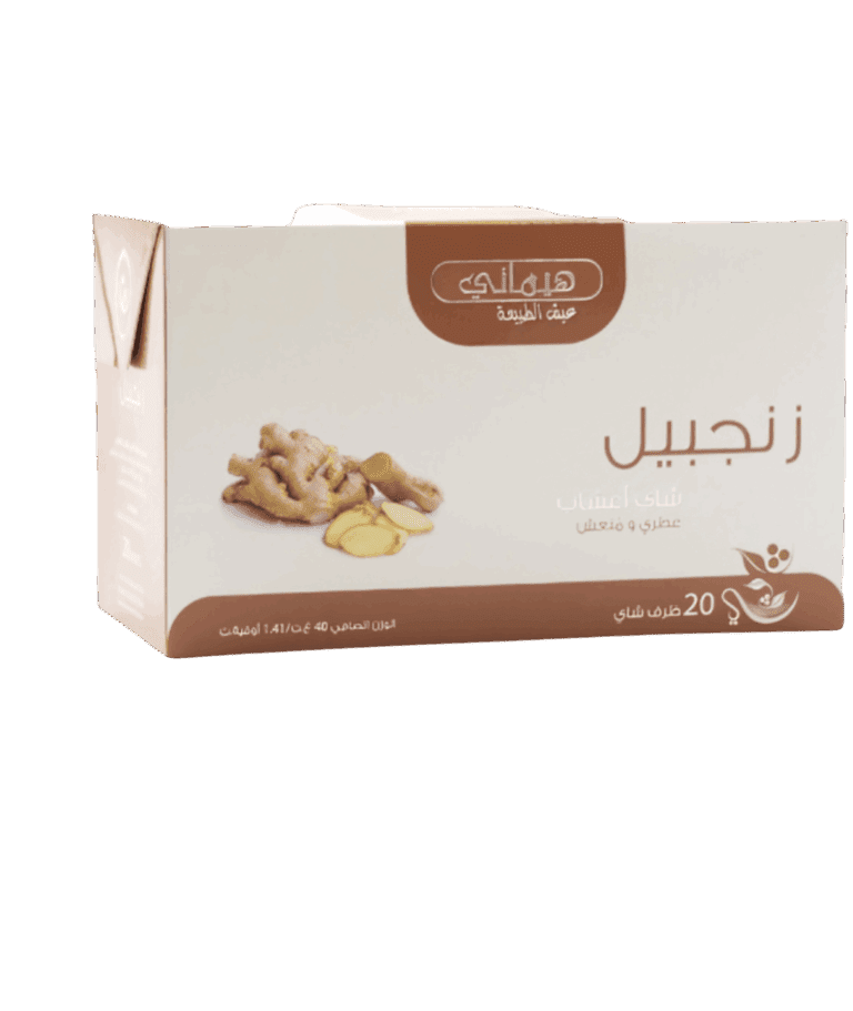 Ginger tea sachets - a sachet of natural herbs