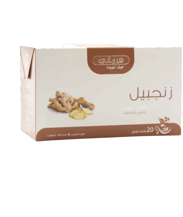 Ginger tea sachets - a sachet of natural herbs