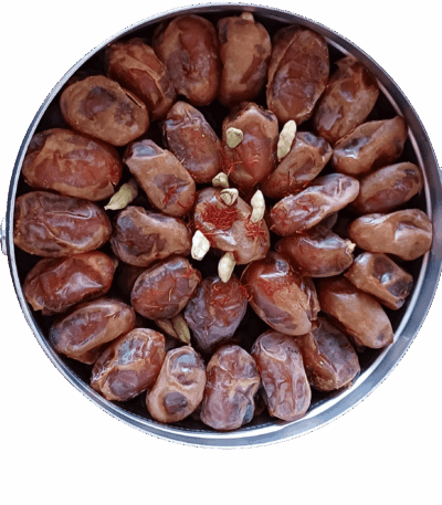 تمر بالهيل والزعفران علبة حديد كبير التمر تمر بالهيل والزعفران علبة حديد كبير