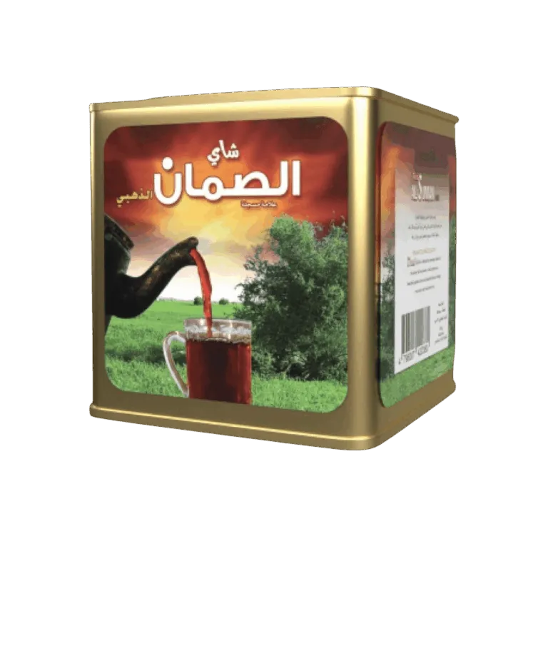 شاي الصمان الذهبي شاي الصمان الذهبي شاي الصمان الذهبي علبة حديد - أصالة النكهة العربية
