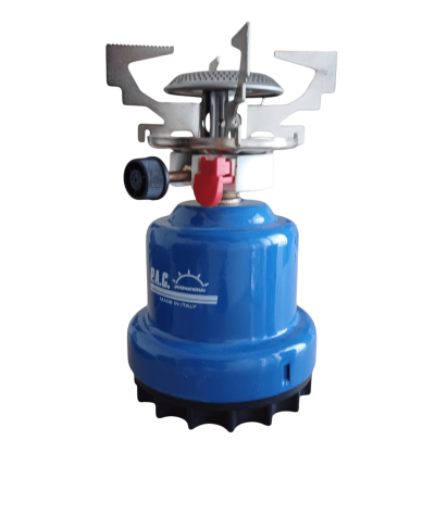 Portable gas stove, portable gas stove, portable camping gas stove with safety regulator - blue