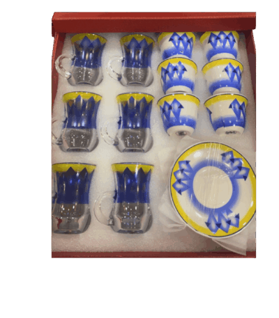 طقم ضيافة شاي وقهوة تراثي أزرق Coffee Tools | الأدوات القهوه طقم ضيافة شاي وقهوة تراثي أزرق - تجربة مذاق استثنائية