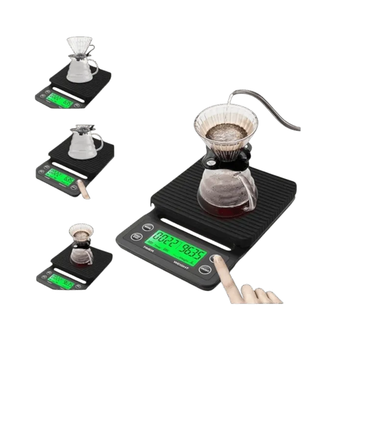 ميزان كهربائي Coffee Tools | الأدوات القهوه ميزان كهربائي دقيق 3 كجم/0.1 غرام مع شاشة LCD كبيرة – مثالي للقهوة والإسبريسو
