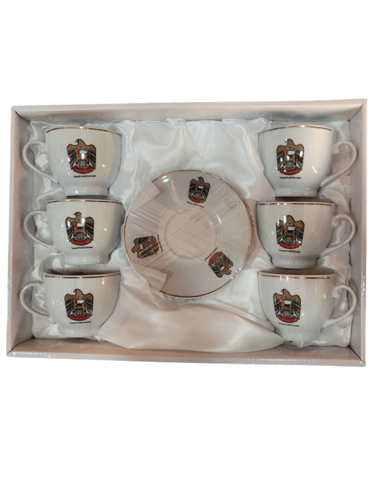 Luxury tea set with the UAE logo | Elegant design and gold plating - Tea