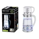 Super Crest 2000W Glass Electric Kettle with Tea Filter – Model SCT-4001