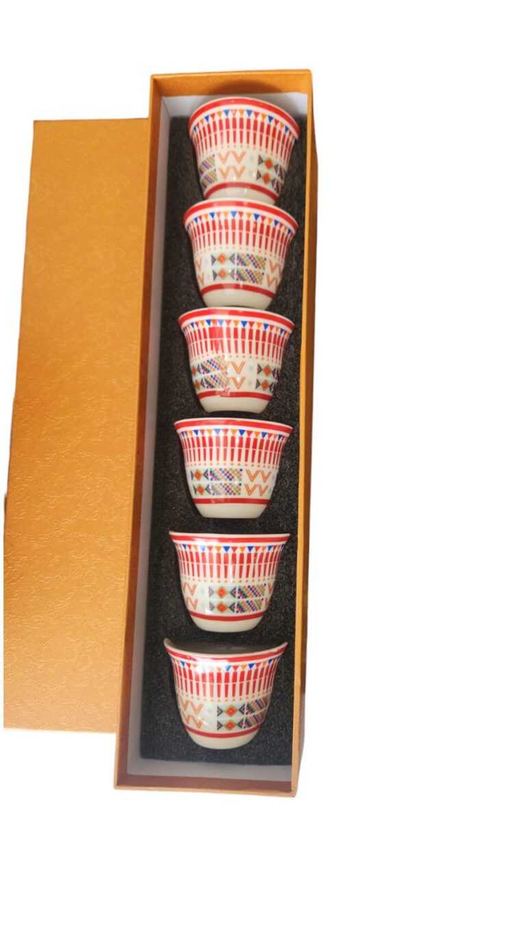 Decorative coffee cup set – 6 pieces with a luxury box - Tea
