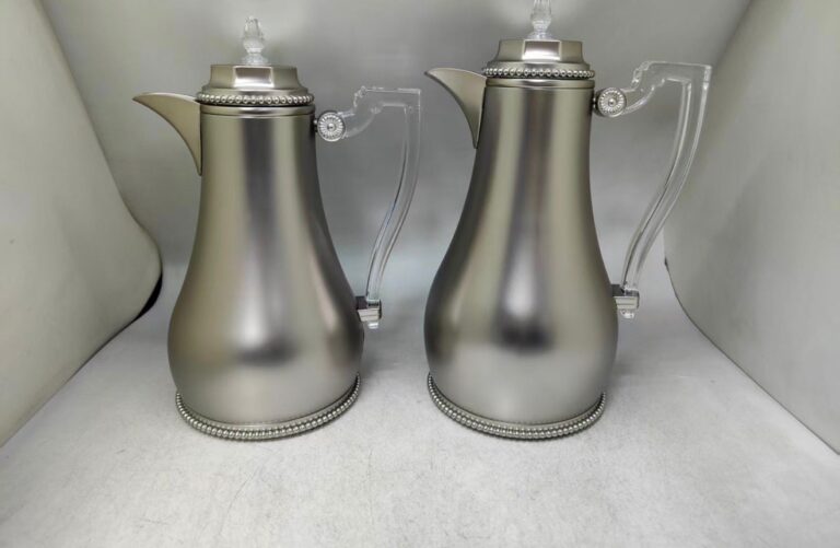 Coffee pot and tea pot set, thermal, gold or silver plated – Coffee 750ml + Tea 1 liter (keeps hot for 12 hours) - Tea