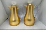 Coffee pot and thermal tea pot set, gold or silver coated - 750ml coffee + 1 liter tea (keeps hot for 12 hours)
