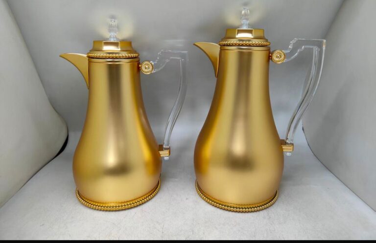 Coffee pot and tea pot set, thermal, gold or silver plated – Coffee 750ml + Tea 1 liter (keeps hot for 12 hours) - Tea